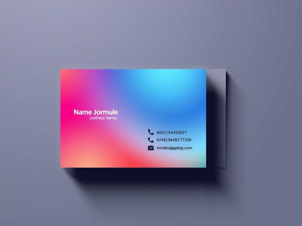 Business card with contact information